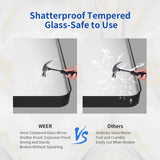 WEER Black Bathroom Mirror 20X30 Inch, Rectangular Matte Black Metal Framed Vanity Mirror, Farmhouse Bathroom Mirror with Tempered Glass, Rounded Corner, Anti-Rust (Horizontal/Vertical) WEER