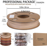 FXAAGFH 30% Real Wood Fiber 3D Printer Filament Bundle, 3 D PLA Printing Print Filament 1.75 mm, +/-0.03mm & 2.2 lbs, Walnut, Oak, Cherry, Teak, 250g X 4 Pack FXAAGFH