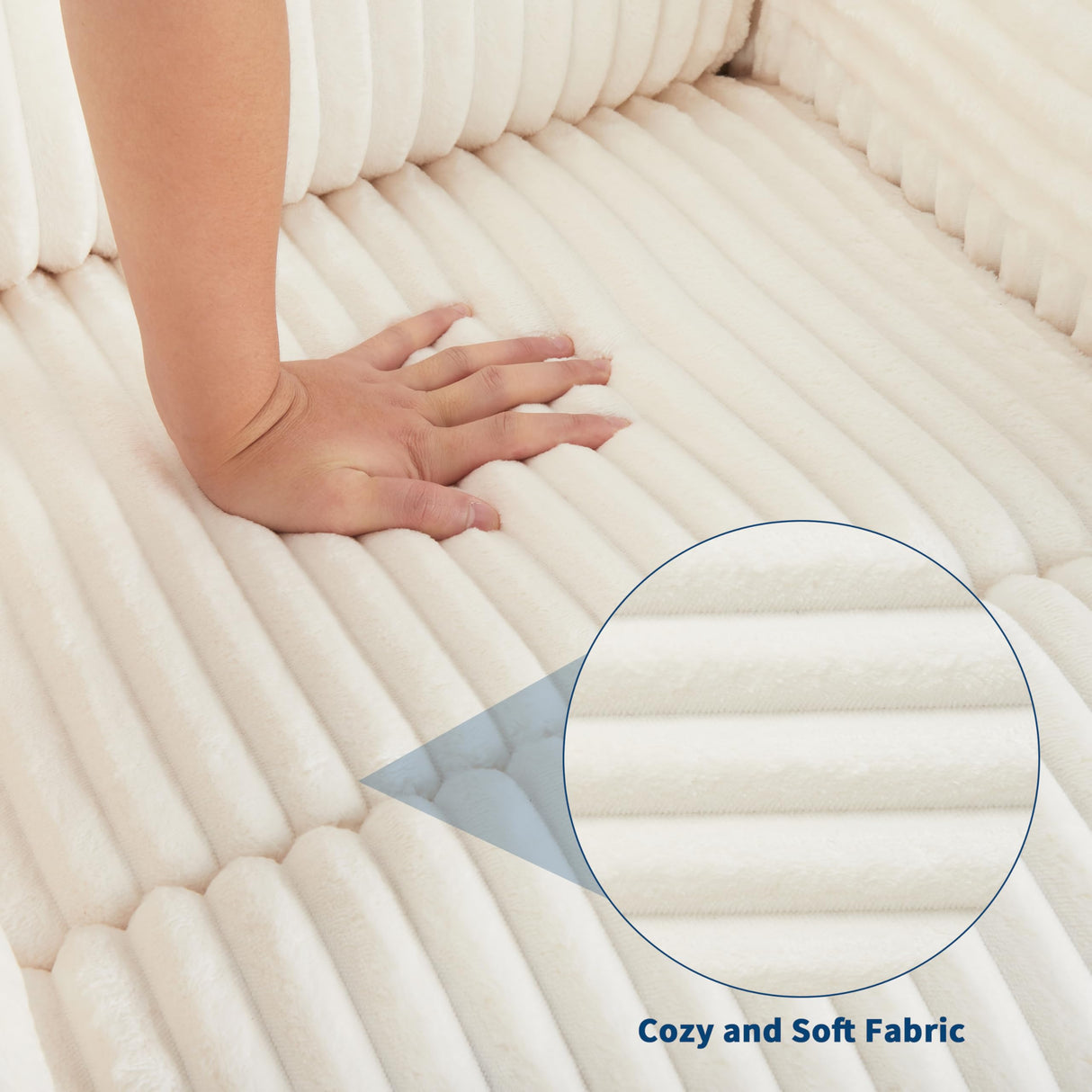 Garvee Corduroy Recliner Chair, Manual Recliner Sofa with Handle, Pillow Top Arms, Thick Padding, Side Pocket, 330Lbs Capacity, Adjustable Recliner for Living Room, Bedroom, Home Theater, White Garvee