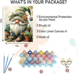 MBNTJHT DIY Easy Gnome Paint by Numbers Kit for Adults,Unframed Succulents Gnome Oil Paint by Number Kits for Beginner,Acrylic Painting Kits for Home Wall Decor 16X20 Inch. MBNTJHT