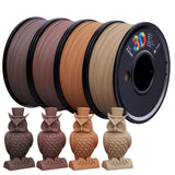 Vivaforte 3D Printer Filament Bundle,Wood PLA Filament Bundle,Wood Filament PLA,PLA Filament 1.75mm,3D Filament,3D Printer Accessories,pla Wood,Fit Most FDM 3D Printers,250g X 4 Pack vivaforte