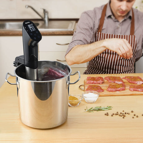 Mecity Sous Vide Precision Cooker Machine 1100W Water Bath Cooking Steak Vegetable Meat Fish 0.5 Degrees Accuracy Immersion Circulator with Recipes Mecity
