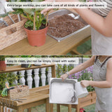 ONBRILL Potting Bench, Outdoor Potting Bench Table with Removable Sink, HDPS Potting Benches for Outside, Garden Table with Storage Shelves & 4 Side Hooks, No Rot, No Fade, No Break, 360lbs Capacity ONBRILL