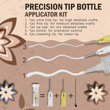 OBSEDE Craft Glue Dries Clear Art Adhesive 4fl oz/120ml with Fine Metal Tip Bottle Applicator Kit for DIY Crafts Glitter Paper Card Decoupage Scrapbooking OBSEDE
