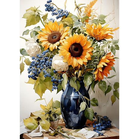 SENQAO Sunflowers Diamond Art Kits for Adults, Full Drill Diamond Dots Paintings for Beginners, Round 5D Paint with Diamonds Pictures Gem Art Painting Kits DIY Adult Crafts Kits 12x16inch SENQAO