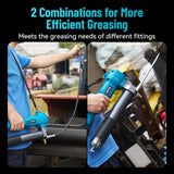 Seesii Grease Gun, 2025 Upgrade Battery Grease Gun with Ultra Bright LED Light, 10000 PSI Electric Grease Gun with 2 Batteries and Charger, 39.4" Long Hose, Perfect Tool for Machinery Maintenance Seesii