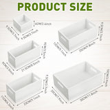 Yetene Set of 6 Wood Storage Boxes with Handles Wooden Nesting Crates Rustic Farmhouse Box for Kitchen Bathroom Home Party Table Decoration Storage Boxes (White) Yetene