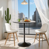 SFIHOME 31.5 Inch Round Pub Table Cocktail Table for Dining Room Kitchen Patio Bar, 27.5"- 36" Height-Adjustable, Bar Height Pub Table High Top Table with Metal Pole and Base, Silver SFIHOME