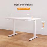 Claiks Glass Standing Desk with Drawers, 48×24 Inch Electric Adjustable Height Stand Up Desk Quick Install Computer Desk, White Claiks