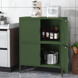 YAUWOH Metal Locker Storage Cabinet with 4 Doors and 3 Shelves，39.96" Tall Steel Office Storage Cabinet for Office,Home,Garage,Gym,School YAUWOH