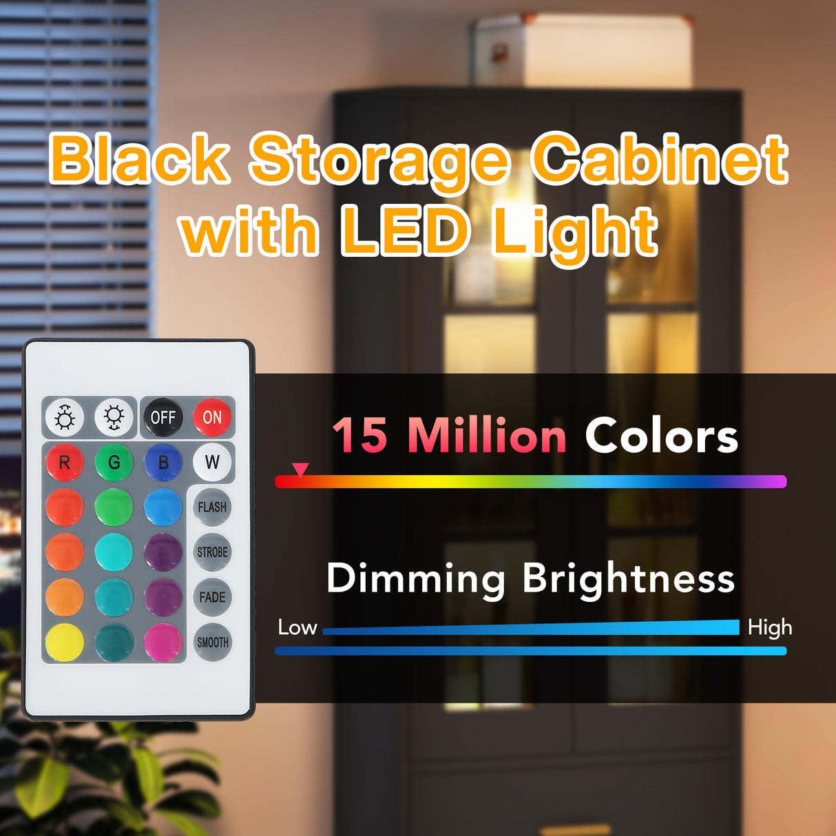 Tribesigns Tall Bookcase with LED Light and Storage Drawers - Stylish Black Freestanding Cabinet for Any Room Tribesigns