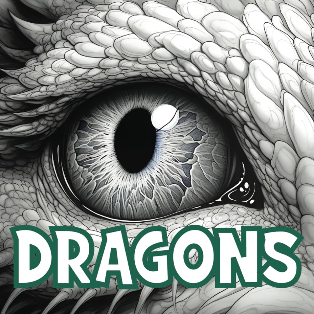 Dragons: Dragon Adult Coloring Book with 50 Beautiful Fantasy Dragon Scenes WoodArtSupply