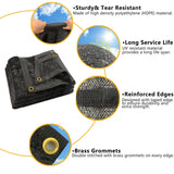 90% Shade Cloth, 6.5x15ft Sunblock Garden Shade Cloth with Grommets for Plants Greenhouse Vegetables Shade Netting Patio Shade Mesh Tarps for Outdoor Sun Shade Cover Fabric POYEE