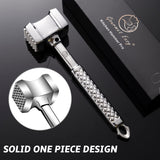 Meat Tenderizer Mallet Stainless Steel, Premium Meat Hammer Tenderizer, Kitchen Meat Mallet for Chicken, Conch, Veal Cutlets, Beef & Steak, Meat Pounder Flattener, Non-Slip Grip with 5 years Warranty Gourmet Easy