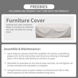 Rattaner Patio Furniture 3-seat Sofa Wicker Outdoor Furniture Outdoor Couch Deep Seat Hight Backrest Waterproof Cover Anti-Slip Cushions, Khaki Rattaner