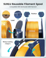 SUNLU Silk PLA+ Filament 1.75mm Multicolor 250gx8, Silky Glossy PLA Plus 3D Printer Filament Bundle, 6 Rainbow Series+Gold+Silver YOOPAI