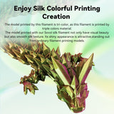 Sovol PLA Filament Silk Tri Color Co-Extrusion 1.75mm, 3D Printer Filament 1kg/ 2.2lbs, Shiny Silk Gold Green Rose Red 3 in 1 Coextrusion PLA Material +/-0.03mm Sovol