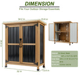 Ketive Outdoor Storage Cabinet, Wood & Metal Small Storage Shed with Weather-Resistant Asphalt Roof, Double Lockable Doors & Removable Shelves for Porch, Patio, Garden, Backyard, 32" x 13" x 40" ketive