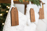 Engraved Christmas Stocking Tags | Stocking Name Tags | Personalized Stocking Tags | Family Stockings | Name Tags Wooden | Stocking Gift Tag WoodArtSupply