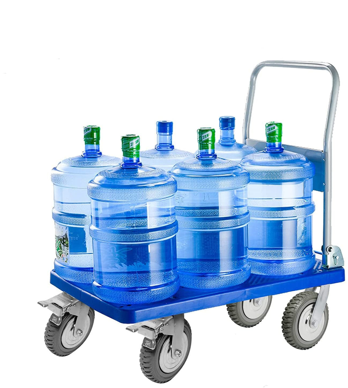 tonchean 6 Inch Rubber Caster Wheels Heavy Duty Anti-Skid Swivel Casters 1653Lbs Silent Universal 360 Degree Rotation Ball Bearing Set of 4 (All Swivel,2 with Brake Lock, 2 Without) tonchean