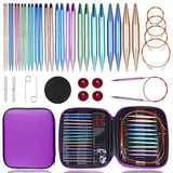 Yarniss 13 Pair Circular Knitting Needle Set 3.0~10.0mm, Interchangeable Aluminum Knitting Needles with Case Yarniss