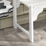 Outsunny Wooden Garden Bench, Outdoor Park Bench with Slatted Seat, Backless Front Porch Bench with Curved Seat for Conservatory, Garden, Poolside, Deck, White Outsunny