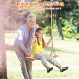 Wooden Tree Swing,Wooden Swing for Adults/Kids with 500lbs Load Capacity Waterproof Wooden Swing Seat Adjustable Hemp Rope Plus Tree Straps 100 inch for Indoor,Backyard,Garden,Playground (Adults) TIMCORR