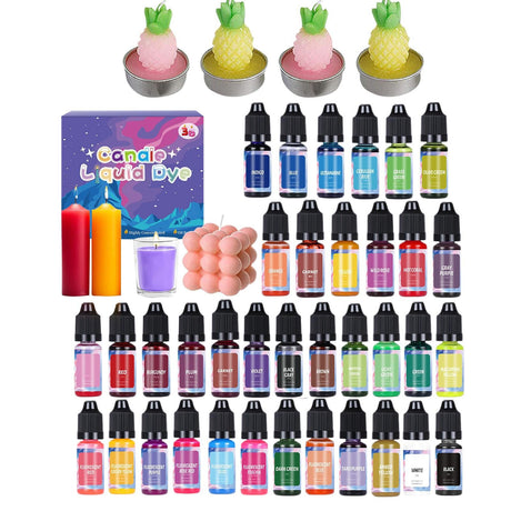 Candle Dye - Liquid Oil-Based Candle Dye | Candle Making Dye Colors | Liquid Concentrated Pigment | diyY Candle Making Pigment with 18 Or 24 Colors for Lip Gloss, Epoxy Resin WoodArtSupply