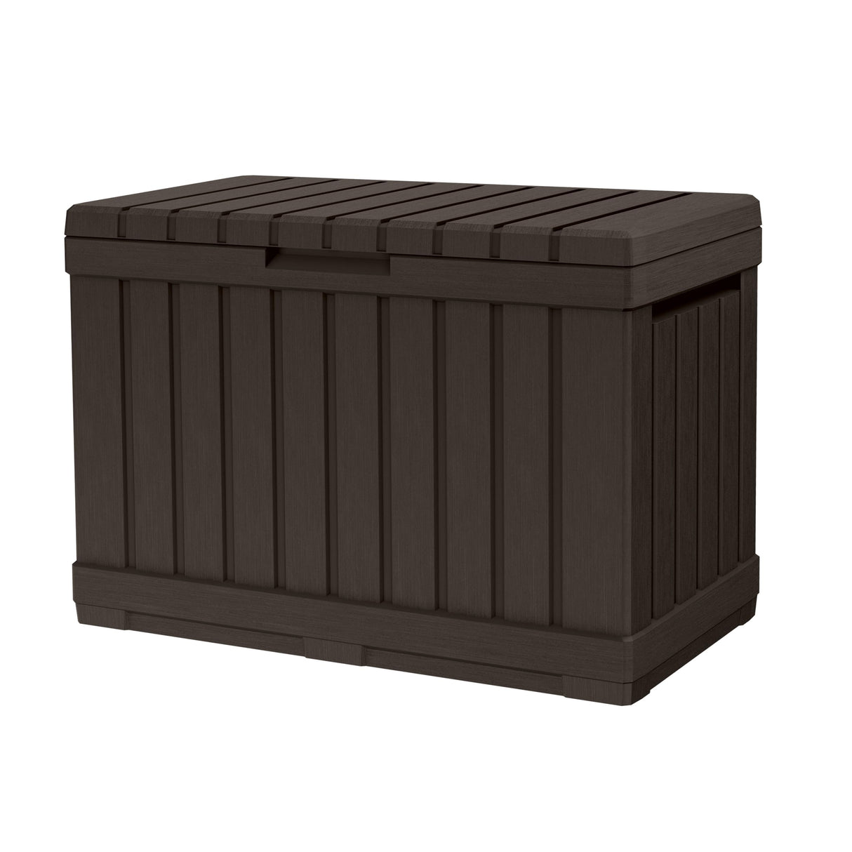 Keter Kentwood 50 Gallon Resin Deck Box-Organization and Storage for Patio Cushions, Throw Pillows and Garden Tools, Brown Keter