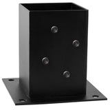 (4 PCS) LADECH 4x4 Wood Fence Post Anchor Base, 2mm Thick Steel and Black Powder Coated,Come with Wood Screws and Concrete Anchors (Black - 4 PCS) LADECH