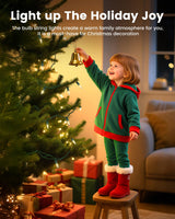 Clear Christmas String Lights 100 Count 25 Feet Incandescent Bulb Mini Lights for Indoor Xmas Tree Garland Birthday Wedding Party Festival Decoration, Green Wire Minetom