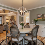 lighceac 6-Light 21" Farmhouse Orb Chandelier Rustic Handmade Distressed White Wood Hanging Ceiling Pendant Light Fixture Wood Lantern Chandeliers for Dining Room Kitchen Bedroom Foyer Hallway lighceac