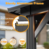 HOTEEL 10x12 Hardtop Gazebo Hot Tub Gazebo with Flame-Retardant Curtain Netting, Heavy Duty Pavilion with Galvanized Steel Double Roof, Aluminum Frame Outdoor Canopy for Patio and Party (Upgraded 3.0) Hoteel