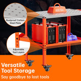 Movable Welding Table,36"x18"Welding Tool Car,Movable Welding Workbench Table,Easy Setup Portable Workbench,Heavy-Duty Load Capacity,with Tool Slots and Fixture Holes,Tool Tray Tenyagat