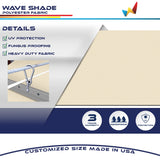 Windscreen4less 4' x 16' Waterproof Retractable Sun Shade Canopy Cover Sliding Wave Shade Sail for Pergola Patio Deck Yard Gazebo Outdoor (Beige) Windscreen4less