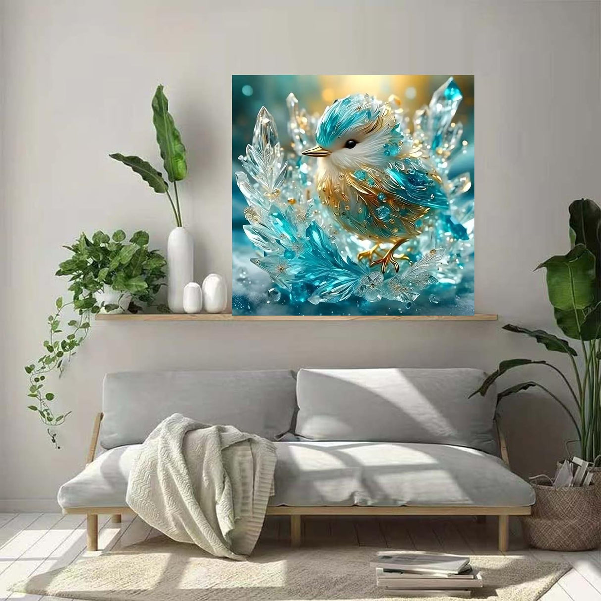 ZHUDENGXJL Birds Diamond Art Kits for Adults,5D Diamond Painting Kits for Adults Beginners,DIY Full Drill Blue Flower Diamond Dots with Gem Art for Birds Home Wall Decor 12 X 12 Inch ZHUDENGXJL