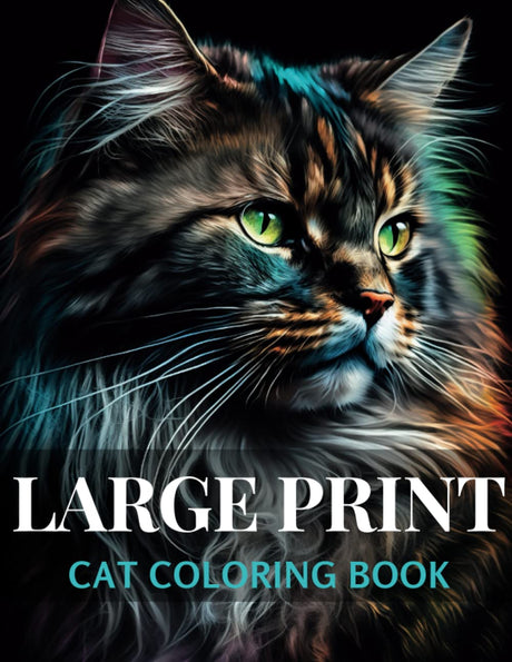 Large Print Cat Coloring Book For Adults: Stress Relief and Relaxation For Kitten and Cat Lovers WoodArtSupply