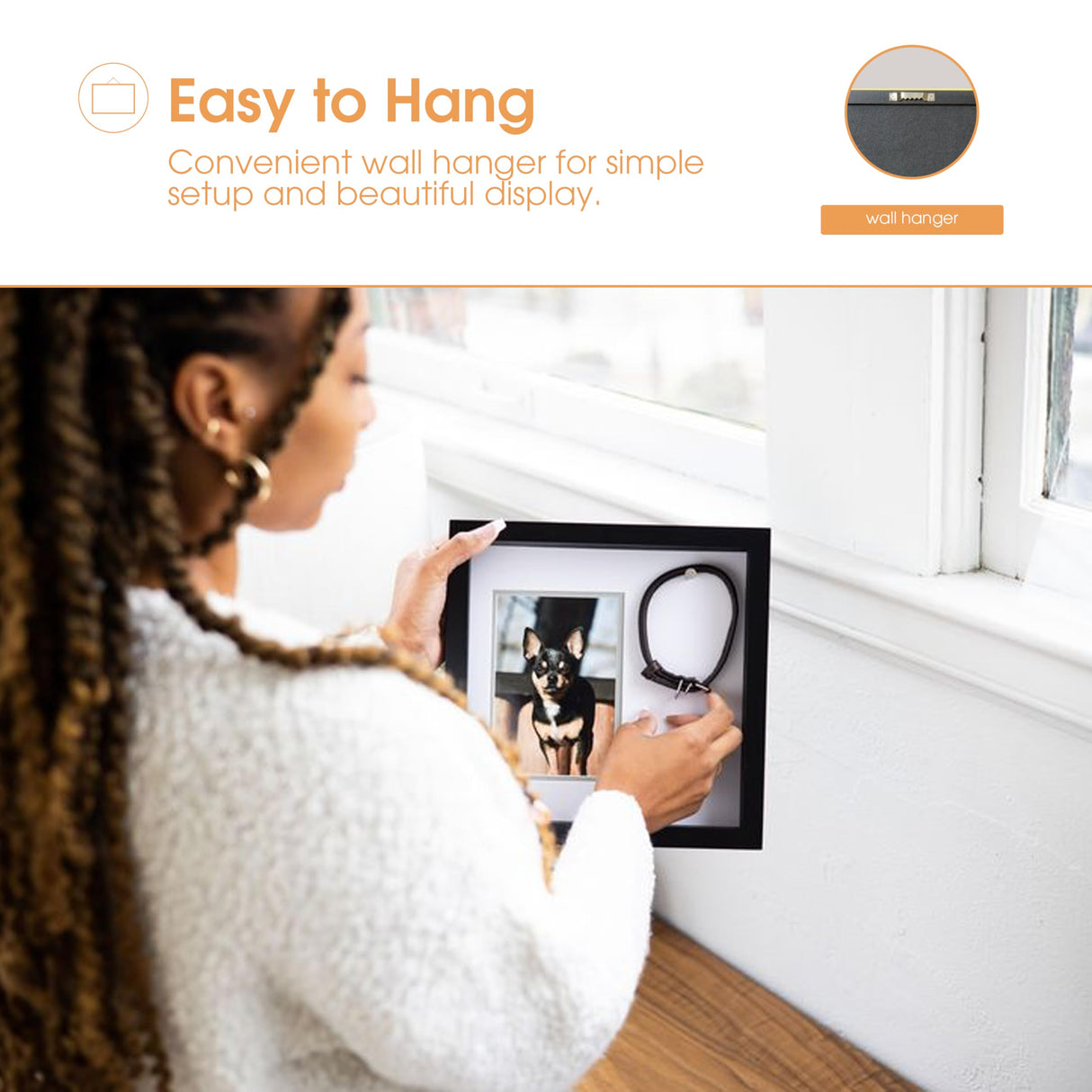 Pearhead Pet Collar Keepsake Picture Frame, Memorial Shadow Box, Wall Mountable Display, Bereavement Photo Frame for Dogs and Cats, Pet Loss Remembrance Gift, 4.5x6.5 Photo Insert, Black Pearhead