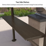 PURPLE LEAF 6.5' X 12' Hardtop Grill Gazebo for Patio Permanent Metal Roof with 2 Side Shelves Deck Yard Tent Aluminum Garden Outside Sun Shade Outdoor BBQ Canopy PURPLE LEAF