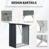 JT Outdoor Steel Firewood Rack,Open Wood Shed with Sloped Roof for Firewood,Pellet,or Lumber Storage,Black (5ft*3ft) JT