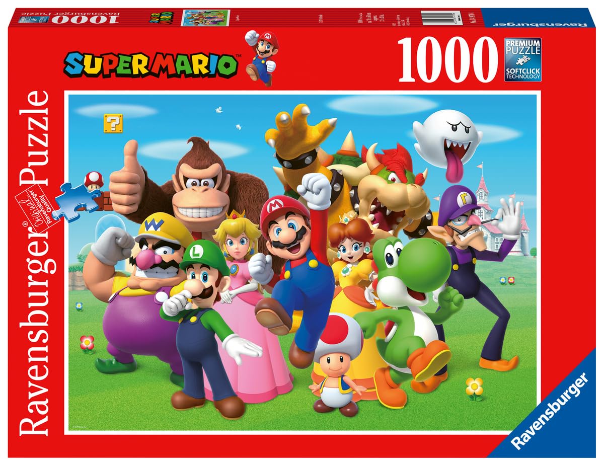 Ravensburger Super Mario Brothers Bros 1000 Piece Jigsaw Puzzle for Adults and Kids Age 12 Years Up, 500, Green