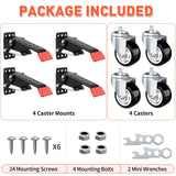 SPACEKEEPER Workbench Casters Kit 880 Lbs - 3 Inch Heavy Duty Retractable Caster Designed for Workbenches Machinery & Tables, 4 Pack SPACEKEEPER