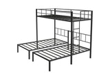 Metal Triple Bunk Bed, Detachable Triple Bunkbed for 3 with Guardrails & Ladder, Twin Over Twin & Twin Bunk Bed Can Be Separated into 3 Twin Beds for Teens, Adults, No Box Spring Needed, Easy Assembly LLS