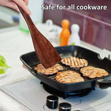 Giantree 4Pcs Wooden Spatulas, Olive Wood Cooking Spatula Wood Spoons for Cooking Long Handle Non-Stick Wooden Spatula for Kitchen, Restaurant Wok Pan Tableware Giantree