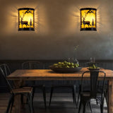 Monyohame Rustic Deer Wall Sconce,Farmhouse Indoor Wall Light Fixtures,E12 Base Modern Industrial Wall Lamp Lighting Fixture for Bedroom, Hallway,Living Room, Stairway,Headboard Monyohame