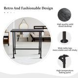 Diwhy DIY Industrial Design Pipe Dining Table Casual Pub BAR Laptop Table Modern Studio Wood and Metal Rectangular Dining Table homeoffice Desk Breakfast high bar Table Walnut Desktop 47.3" × 23.6" Diwhy