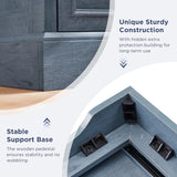 JXQTLINGMU Farmhouse 6 Drawers Dresser for Bedroom, 52'' Wide Large Wood Dressers with Bar Handles, Chests of Drawers with Storage Dressers Organizer for Bedroom, Hallway, Blue JXQTLINGMU