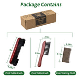Adhafera Pool Table Brush for Felt, Billiard Table Brush Set Made of Solid Wood, Pool Table Accessories for Pool Table Cleaning Adhafera