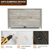 HALLYBEE Farmhouse 6 Drawer Dresser for Bedroom, 54" Long Wood Chest of Drawers with Round Metal Handle, Storage Dresser Organizer, TV Stand Dresser for Bedroom, Living Room, Hallway, Light Rustic Oak HALLYBEE