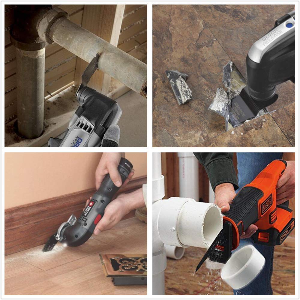 50 Pcs Oscillating Tool Blades, Professional Universal Oscillating Saw Blades, Wood, Quick Release Durable Multi Tool Blades Fit All Models HYSHIER